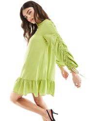 French Connection - Faron Drape Mini Dress With Ruched Sleeve Detail - Lyst