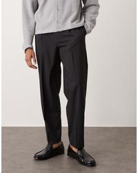 ASOS - Nette Geplooide Oversized Toelopende Broek - Lyst