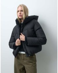 Threadbare - Short Puffer Jacket With Hood - Lyst