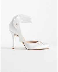 Steve Madden - Larina Heeled Square Toe Ballerinas With Satin Straps - Lyst
