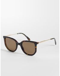 Polaroid Sunglasses - Polaroid Oversized Rectangular Sunglasses With Bronze Polarized Lenses - Lyst