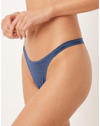 Calvin Klein - Icon lace - string échancré - denim - Lyst