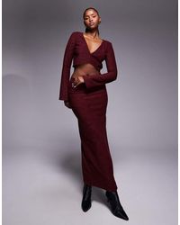 ASOS - Co-Ord Brushed Rib Column Maxi Skirt - Lyst