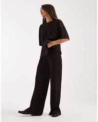ONLY - Plisse Wide Leg Pants - Lyst