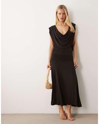 TFNC London - Slinky Draped Cowl Neck And Back Maxi Dress - Lyst