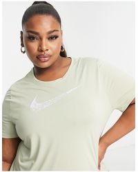 Nike - Camiseta salvia con logo swoosh run - Lyst