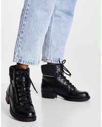 Call It Spring Rocky Chunky Military Boots - Black