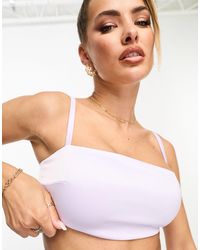 Naked Wardrobe - Satin Square Neck Crop Top Co-ord - Lyst