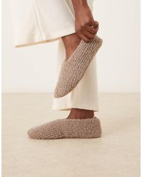 ASOS - – zakki – hausschuhe aus geripptem teddyfell - Lyst