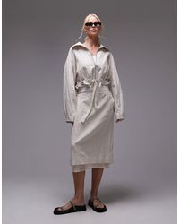 Mango - Capsule - jupe mi-longue d'ensemble habillée avec doublure en organza - ivoire - Lyst