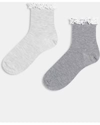 ASOS - 2 Pack Lace Frill Top Ankle Socks - Lyst