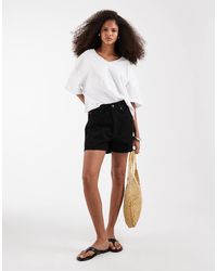 ASOS - Denim Longer A Line Short - Lyst