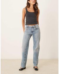 Free People - Risk Taker Mid Rise Straight Leg Jeans - Lyst