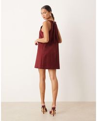 Mango - Satin Mini Shift Dress With Bow Back Detail - Lyst