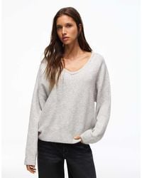 Bershka - Oversize V-Neck Jumper - Lyst