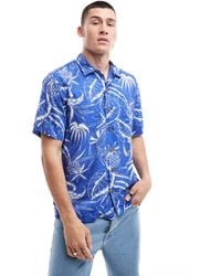 Polo Ralph Lauren - Short Sleeve Revere Collar Ocean Breeze Floral Print Rayon Shirt Classic Oversized Fit - Lyst