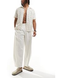 Bershka - Linen Balloon Tailored Trousers - Lyst