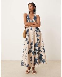 ASOS - Halter Midi Dress With Godet Hem - Lyst