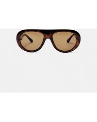 Pull&Bear - Occhiali Da Sole Modello Aviatore Marroni - Lyst