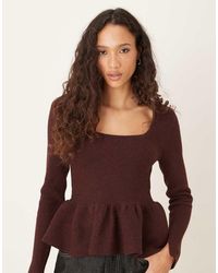 ASOS - Top Met Peplum En Structuur - Lyst