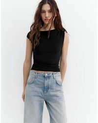Pull&Bear - Gathered Asymmetric Top - Lyst