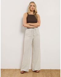 Long Tall Sally - Stripe Wide Leg Trousers - Lyst
