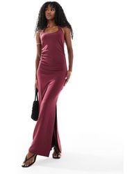 4th & Reckless - Halterneck Knot Detail Open Back Side Split Maxi Dress - Lyst