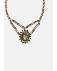 Stradivarius - Jewelled Chain Necklace - Lyst