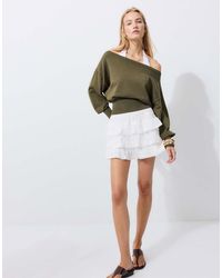 Stradivarius - Asymmetric Ribbed Hem Knit Sweater - Lyst