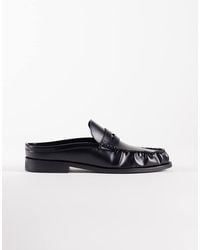 ASOS - Mule Penny Loafers With Ruching - Lyst