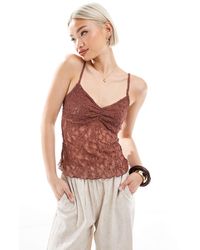 Pull&Bear - Contrast Trim Lace Cami - Lyst