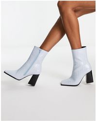Truffle Collection - Block Heel Square Toe Ankle Boots - Lyst