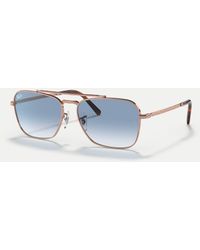 Ray-Ban - Gafas De Sol Dorado Rosado Cuadradas Con Lentes Azules New Caravan De - Lyst