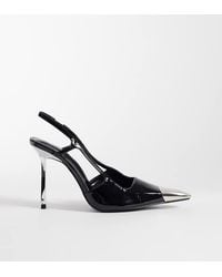 Public Desire - Reset Slingback Heeled Shoes With Metal Detail - Lyst