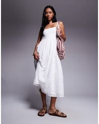 River Island - Broderie Baby Doll Maxi Dress - Lyst