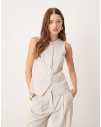 Abercrombie & Fitch - Débardeur d'ensemble ajusté à col montant - clair - Lyst