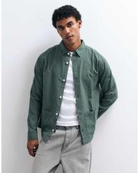 ASOS - Relaxed Micro Check Shirt With Pockets - Lyst