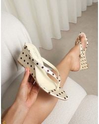 SIMMI - Emeriee Toe Post Wedge Sandals - Lyst