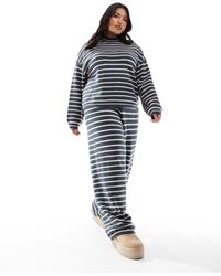 Pieces Plus - Pieces curve – weit geschnittene strickhose - Lyst