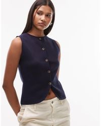 TOPSHOP - Knit Compact Vest - Lyst