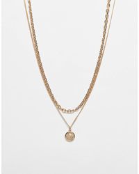 Reclaimed (vintage) - Collier unisexe à 2 rangs avec pierre - Lyst