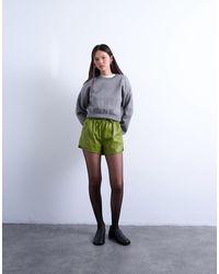 TOPSHOP - – runner-shorts aus kunstleder - Lyst