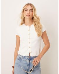 ASOS - Knitted Structured Cap Sleeve Cardigan With Buttons - Lyst