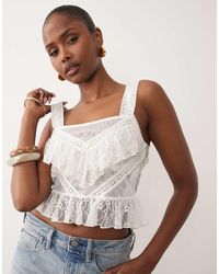 ASOS - Sheer Lace Mesh Mix Cami Top - Lyst