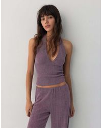 Pull&Bear - Crepe Halter Neck Top - Lyst