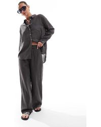 ONLY - Pantaloni A Fondo Ampio Grigi - Lyst