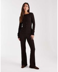 ASOS - Mix & Match Textured High Waist Flare Trousers - Lyst