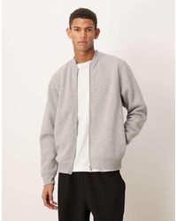 ASOS - Jersey Zip-Through Bomber Jacket - Lyst