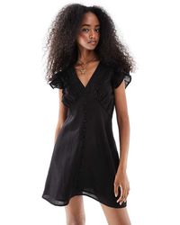 Wednesday's Girl - Crochet Trim Frill Dress - Lyst