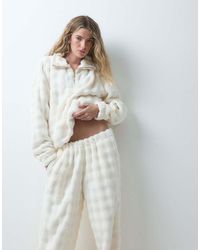 Loungeable - Bubble Zip Neck snuggle Top And Wide Leg Pants Set - Lyst